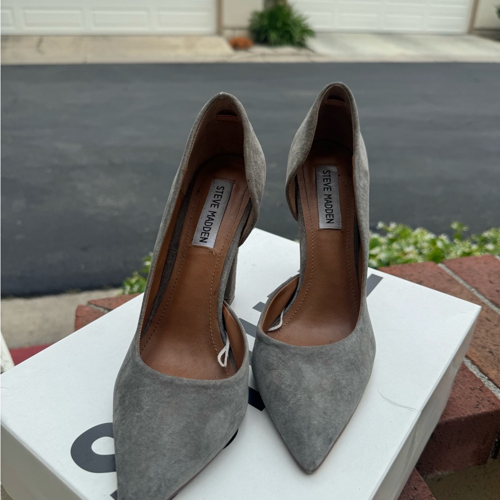 Steve Madden Gray Suede Stiletto Heels